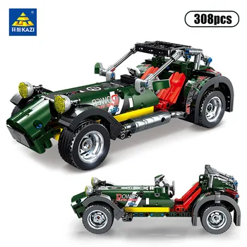 KAZI 308Pcs City Technic Super 7 Sports Car Model Building Blocks Speed Champions Racing Car Educational Bricks Toys For Child