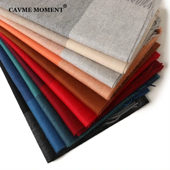 CAVME kaszmirowy szalik unisex podwójne kolory modne szaliki podstawowy długi szalik kaszmir 33*190 cm 120 g Świąteczny prezent na zamówienie