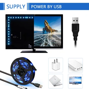 5V USB LED Strip RGB Bluetooth control LED Light Strip wodoodporny IP65 1M/2M/3M/4M/5M elastyczny telewizor podświetlenie oświetlenie