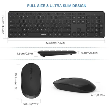 Jelly Comb Ultra Slim 2.4 GHz USB klawiatura i mysz Combo do KOMPUTERA notebook Windows XP 7/8/9 ergonomiczna klawiatura i mysz Pełny rozmiar
