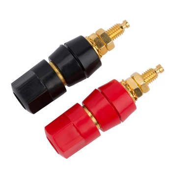 Łączący wzmacniacz, 1 para czerwonych i czarnych zacisków (czarny + czerwony), banana stacja podłączenia głośnika, wtyk adaptera wtyczki