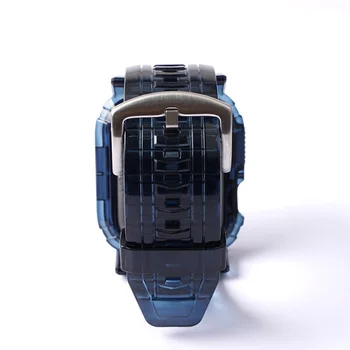 Etui+pasek na Apple Watch Band 5 4 3 44mm 40mm 42mm 38mm miękki przezroczysty silikonowy bransoletka gumowa taśma mc Series 5 4 3 2 1