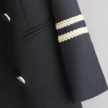 Marynarka Feminino 2020 długie damskie żakiety i kurtki styl militarny płaszcz z długimi rękawami Lady strój