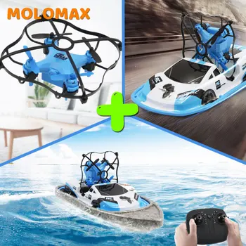 Drone,boat, remote control car three in one 2.4 G 4CH RC Upgraded High Speed Speedboat VS ft009 ft012 wl911 skytech h102 rc boat