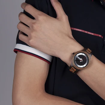 BOBO BIRD Top Brand Męskie zegarek kwarcowy Stylowe, luksusowe drewniane zegarki na rękę Zegarki wojskowe w pudełku erkek kol saati L-R07