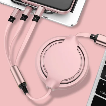 Pielęgnacyjne 3 w 1 chowany Micro USB Type C Multi Charger kabel do Samsung Galaxy S20 S10 S9 Plus kable do telefonu kabel zasilający