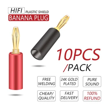 10 szt./lot wysokiej jakości dźwięku Głośnik przewód złącze spawania-bezpłatny bananowy wtyk audio głośnik bananowy złącze dla kabla 8 mm