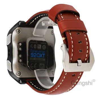 Gengshi pasek ze skóry naturalnej dla Garmin Forerunner 920XT wymiana zegarki na rękę pasek na rękę