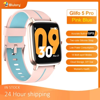Blulory Glifo 5 Pro Smart Watch GPS 5ATM Bluetooth Sport Heart Rate Monitor IP68 Wodoodporny przypomnienie o wywołaniu powiadomienie wibracje