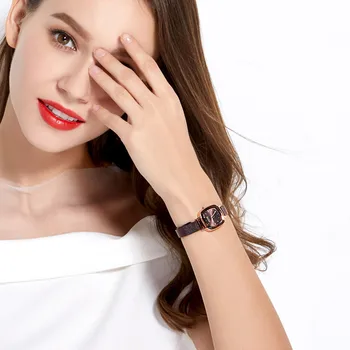 Eleganckie kwadratowe damskie zegarki Miyota Mov t Lady Hours Fine Fashion Clock Bransoleta ze stali nierdzewnej Girl ' s Birthday Gift Julius Box