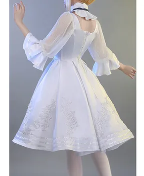 FGO Saber Altria Arutoria Pendoragon Moon Cancer Dziewczyny cosplay kostium kobieta sukienka w białe stroje zestawy