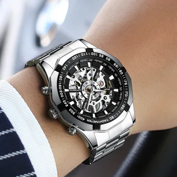 Męskie zegarek mechaniczny szkielet tarcza tourbillon zegarek męski automatyczny автоподзавод męskie zegarki wojskowe wodoodporny zegarek dla mężczyzn