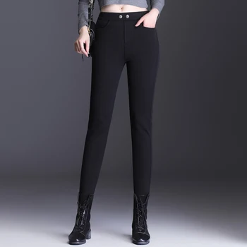Czarne, zimowe legginsy dla kobiet plus rozmiar spodnie ołówek masło shea nawilża skórę baranka kaszmir ciepłe spodnie damskie 5XL