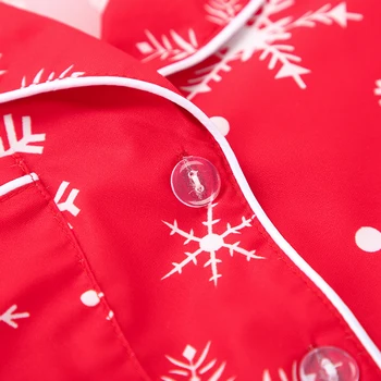 HiLoc Snow Wzór Z Cute Pajamas Set Christmas Women Clothes Set Print Sleepwear Winter Home Suit Sets Pocket Red Warm Loungewear