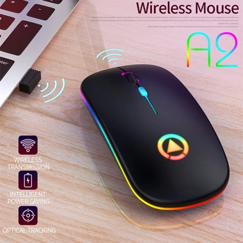 Mysz bezprzewodowa Bluetooth 5.0+3.0+2.4 G 3 tryby komputer cicha ładowalna mysz dla graczy z podświetleniem USB optyczne myszy do PC laptopa