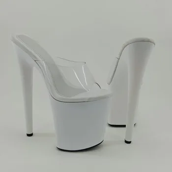 Leecabe Shinny White style sandały na wysokim obcasie 20 cm sexy model butów pole dance shoes