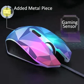 Mysz dla graczy z podświetleniem 6 przycisków Okrągłych i oddychająca led profesjonalne геймерские myszy, aby LOL CS Gamer Diamond Version