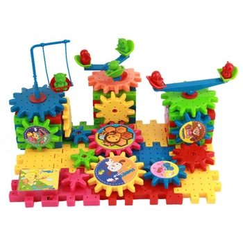 81pcs dzieci 3D Magic Block Game Block Model Brick Building Blocks zestawy elektrycznych biegów plastikowe zabawki edukacyjne prezenty dla dzieci