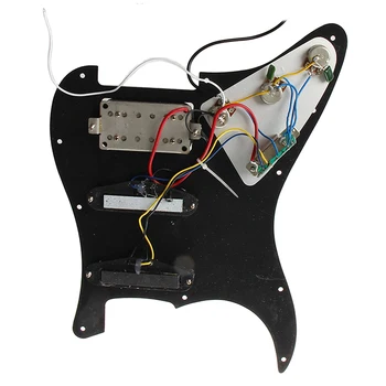 Gitara elektryczna Pickguard samochody załadowane Prewired 11 Hole SSH Black Pearl