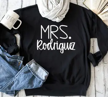 Mrs Rodriguez Black Full Long Sleeve Top Girl Koszulka Fashion Crewneck Kobiet Plus Rozmiar Sweter Bawełna Damska Bluza Drop Ship
