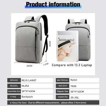 REJS LANGT laptopa plecak mężczyźni 15,6 cala losowe plecaki nylon moda twarde torby szkolne ultralekkich podróży torba Mochila