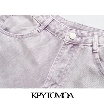 KPYTOMOA Women 2020 Chic Fashion High Waist Jeans Vintage Zipper Fly Pockets spodnie dżinsowe spodnie damskie jeansowe spodnie do kostki Mujer