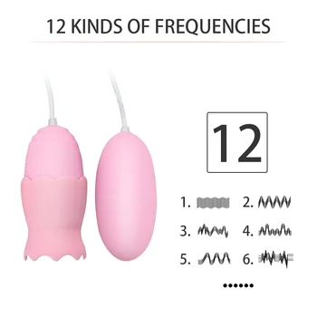 VETIRY 12 Speed Dildo Vibrator, Remote Control USB Vibrating Egg, stymulator pochwy, łechtaczka, lizanie języka, sex zabawki dla kobiet