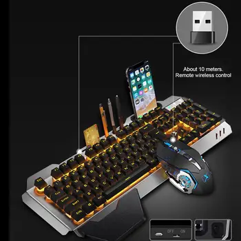 Gorąca Sprzedaż Klawiatura Mysz Delikatny Design K680 2.4 G Bezprzewodowa Plac Akumulator Mechaniczna Klawiatura Z Podświetleniem Feel Keyboard Mouse