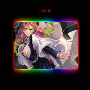 MRG Anime Girl Demon Slayer Kimetsu No Yaiba Gamer ogromny RGB LED podkładka antypoślizgowa gumowa komputerowy dywan PC tenis mata
