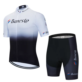 Banesto new Pro Team summer cycling Jersey set rowerowa odzież oddychająca męska koszulka z krótkim rękawem rowerowa bib szorty 9D gel pad
