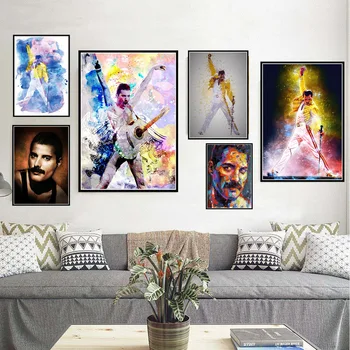 Płótno Malarstwo, Plakaty I Reprodukcje Ścienne Obrazy Do Salonu Gorąca Freddie Mercury Rock-Muzyka Sztuka Dekoracji Wystroju Domu Plakat