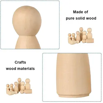 50szt niedokończone drewniane kołki lalki drewniane małe lalek ciała ludzie dekoracje, sztuka i twórcze Diy Rzemiosła dla dzieci