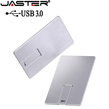 JASTER Usb Flash Drive USB 3.0 4GB 8GB 16GB 32GB 64GB Metal Card Pendrive Business Gift Usb Credit Card Pen Drive
