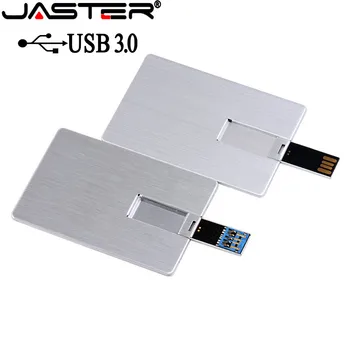 JASTER Usb Flash Drive USB 3.0 4GB 8GB 16GB 32GB 64GB Metal Card Pendrive Business Gift Usb Credit Card Pen Drive