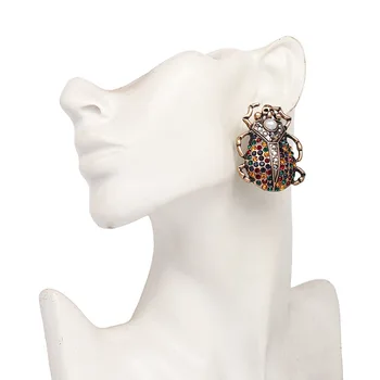 Rocznika rhinestone stop biedronka kolczyki pręta dla kobiet moda moda biżuteria artystycznej oświadczenie kolczyki hurtowych