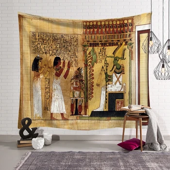 Zabytkowe Starożytne Egipskie Drukowane Tkaniny Dekoracyjne Tkaniny Mandala Ścienne Tkaniny Dywan Duchowy Gobelin Matę Do Jogi Wystrój Domu