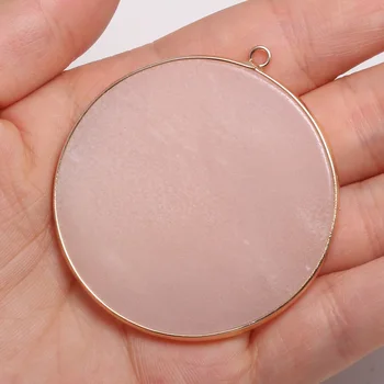 Modne zawieszki z naturalnego kamienia kwarc różowy awenturyn Obsydian zawieszenia do produkcji biżuterii naszyjnik DIY kolczyki rozmiar 50x55 mm