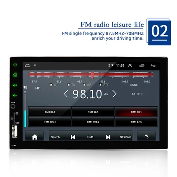 7-calowy uniwersalny Android 8.1 Car Navigation Car Radio WIFI Bluetooth Quad Core Multimedia MP5 Player z GPS Mirror-Link