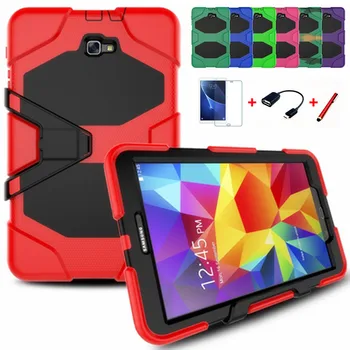 Amor Heavy Duty case For Samsung Galaxy Tab A 10.1 2016 T585 T580 Tablet case GLF Silicone Soft +PC pokrywa tylna Kickstand Case