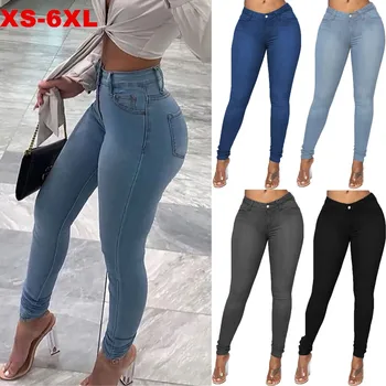 2021 moda damska wąskie dżinsy plus rozmiar moda casual spodnie ołówek Walentynki wygodne wszystko-Mecz dżinsy dżinsy F