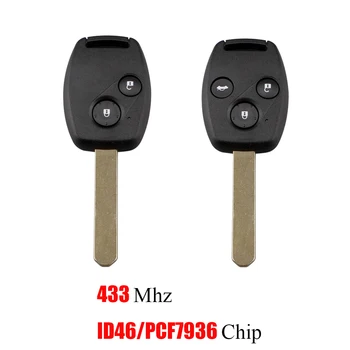 2/3 przyciski do Honda Key ID46 chip Smart Car Key do Honda CR-V CRV Civic Insight Ridgeline Accord 2003-2009 zdalny klucz 433 Mhz