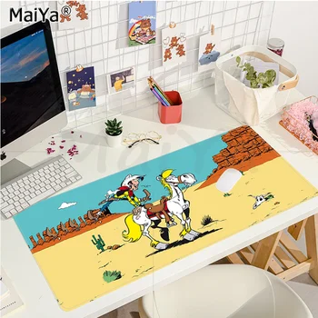 MaiYa Lucky Luke Funny Unique Desktop Game Pad Mousepad Size for 30*60cm/11.8*23.6 inch Mouse Keyboards Mat Mousepad