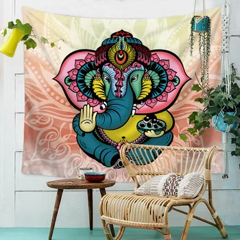 Indyjska Mandala Gobelin Hippie Hippie Poliester Ścienny Czeski Wystrój Hostelu Elephant Bajki Totem Malarstwo Wystrój Domu