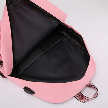 ZENBEFE różowe plecaki wodoodporne tornister dla dziewczynki odblaskowe Come On Show Time Letters plecak USB ładowanie drogowy plecak