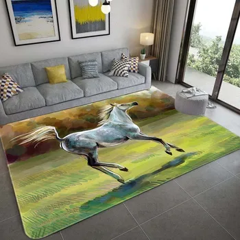 Mordern Parlor Horse Area Rugs фланелевый antypoślizgowa mata do sypialni maty łóżko duży salon 3D dywany dekoracyjne dla domu