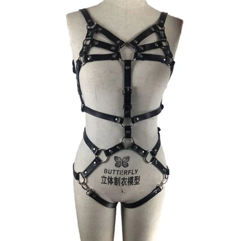 CKMORLS Sexy Women Leather Szelki Belt Full Body Więzów Uprząż szelki BDSM gotycki bielizna regulowany fetysz punk podwiązka