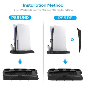 Do PS5 pionowa podstawka chłodząca podwójny kontroler ładowarka konsola stacja ładująca wentylator chłodnicy 14 gier slotów dla SONY Playstation 5