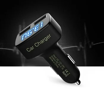 4in1 3.1 A USB output Dual USB Car Charger Mini Car Charger Temperature Ammeter Voltmeter Monitor akcesoria do elektronarzędzi