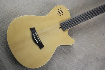 Darmowa wysyłka profesjonalna linia pionowa dźwięki otwór gitara lite drewno cienka obudowa cicha 12 sekcję ciągu własna gitara