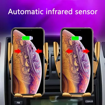 Samochodowa ładowarka bezprzewodowa automatyczny zacisk podczerwieni indukcyjna Qi bezprzewodowa ładowarka samochodowa stoisko szybkie ładowanie iPhone 12 11 Samsung S10 S20